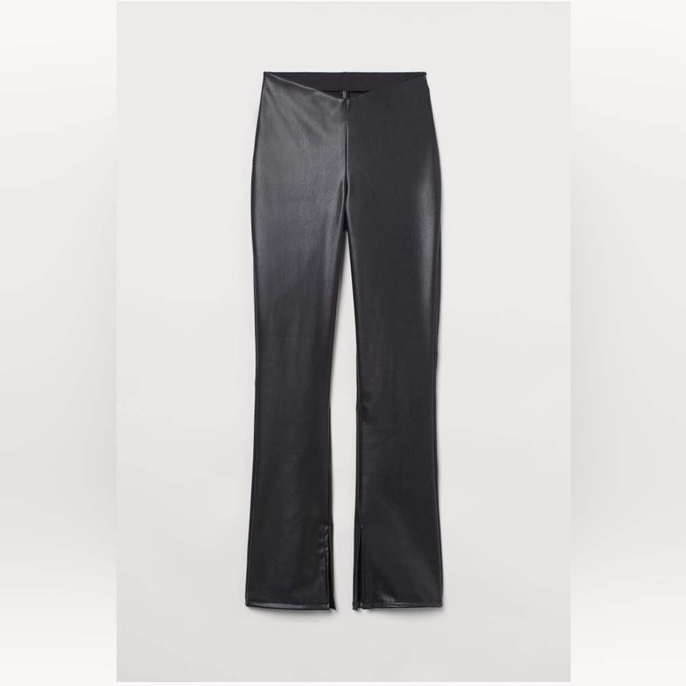 H&M split vegan leather pants NEW!